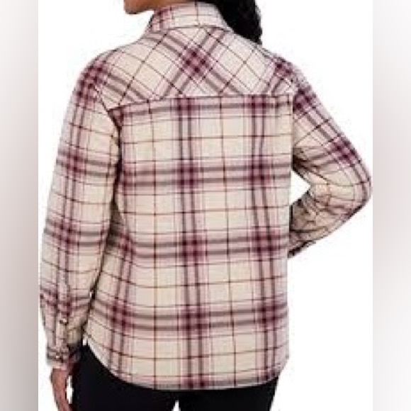 Sage Collective Women Long Sleeve Plaid Shirt Jacket Sherpa Lined Fleece Medium - Picture 3 of 14